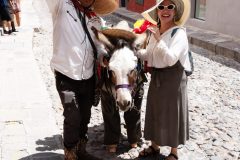 Alejandra y el hombre de burro y el burro, San Miguel de Allende